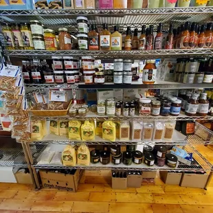 shelves of food and condiments