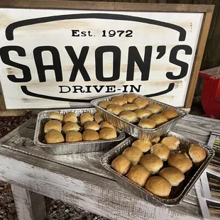 trays of buns on a table