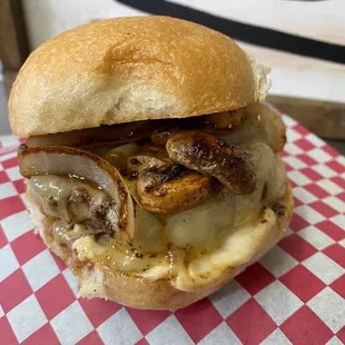 Mushroom Swiss burger