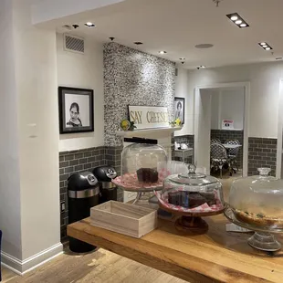 a view of a kitchen and dining area