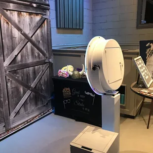 Open Booth with Backdrop with Prints.