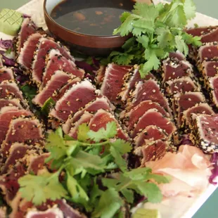 Black and white sesame crusted ahi tuna