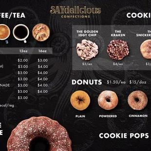 donuts, cookies, and coffee