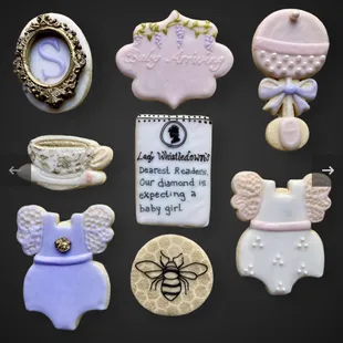 a variety of decorated cookies