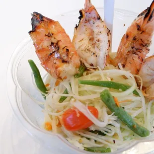 Tum Thai with grilled shrimp