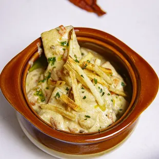 a bowl of food on a table