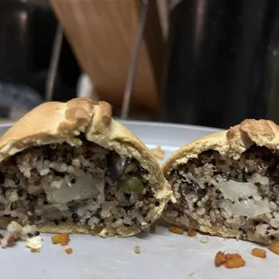 Vegan Saltena made of quinoa and potatoes, tasty and flavorful!