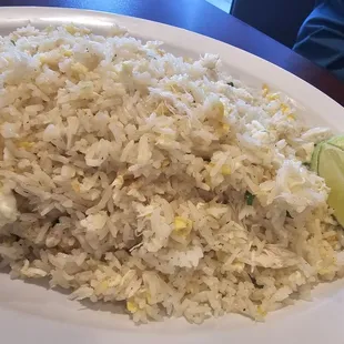 Crab fried rice, medium spicy