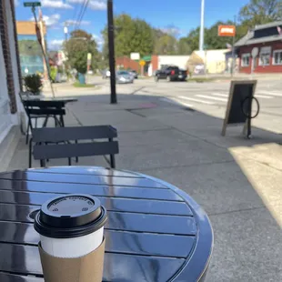 Nothing better than drinking a coffee outside on a crisp fall day.