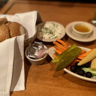 Relish tray. Been a minute since I indulged. Main course in the way.