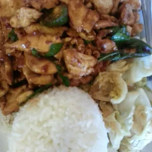 Chicken pad kra pow (lunch)