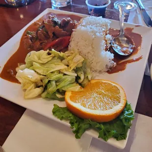Beef panang curry.