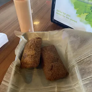 Alcapurria appetizer. The sauce is yummy too !!