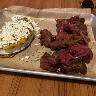 Cachapa with Cheese and Wood Fire Beef