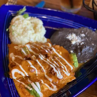 Oaxacan chicken with their Cotija rice