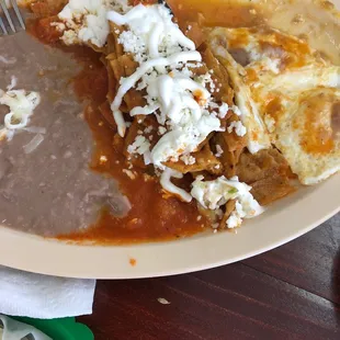 Chilaquiles with beans