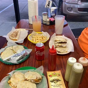 Gorditas and fries and drinks!!!!! Yay