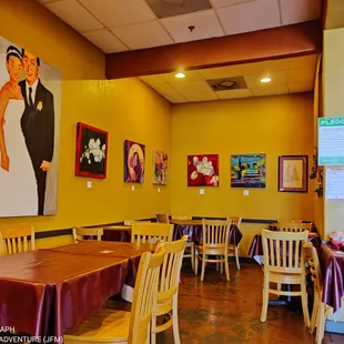 a bride and groom painting