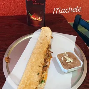 Machete with tortilla hand made