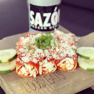 Hatch Red Chile Enchiladas