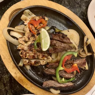 Chicken and steak fajitas, Thursday special
