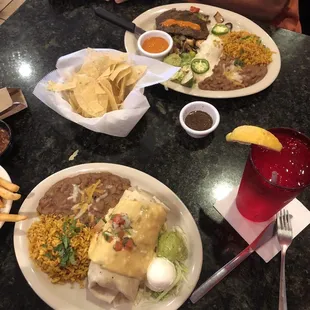 Fajita Burrito and Asada &amp; Enchilada