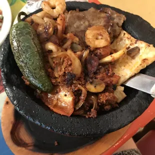 a bowl of food on a table