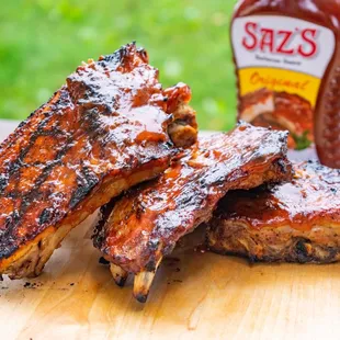 Saz's Award-Winning BBQ Baby Back Ribs with Saz's Original BBQ Sauce
