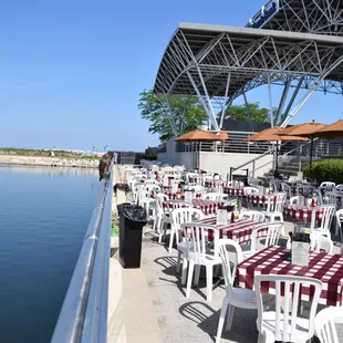 Saz's Dockside Barbecue - the only sit-down, full-service restaurant on the Summerfest grounds during the festival.