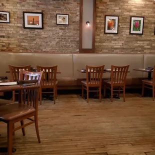 tables and chairs in a restaurant