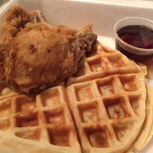 Pork Chop and waffle
