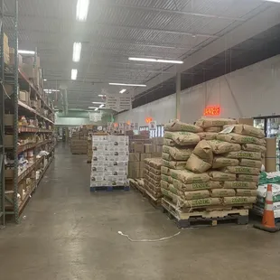 stacks of food on pallets
