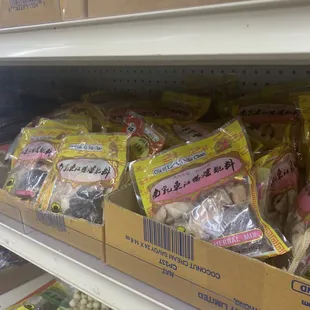 a variety of snacks on display