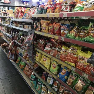 Fully stocked chip aisle
