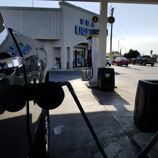 a gas pump at a gas station