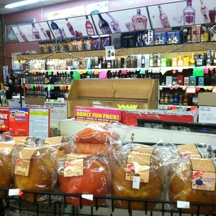 a grocery store filled with bottles of liquor