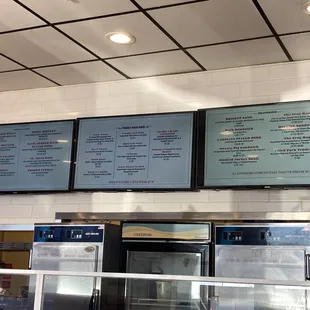 menus on the wall