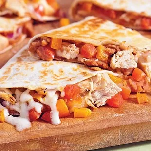 chicken and vegetable quesadilla