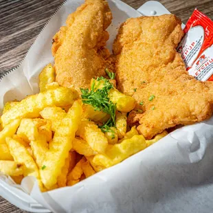 food, fish and chips