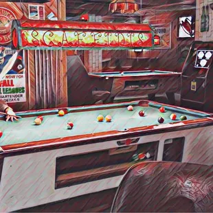 a man playing pool