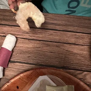 Uncooked white shrimp