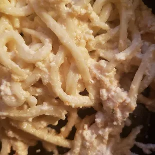 Alfredo sauce should not be grainy.