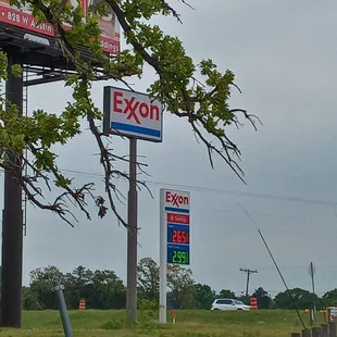 Exxon gas station that is attached to Scales Cafe.
