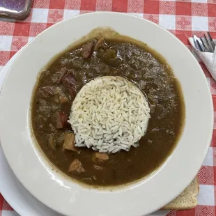 Chicken and sausage gumbo