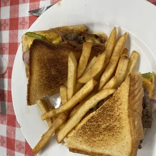Patty Melt and fries