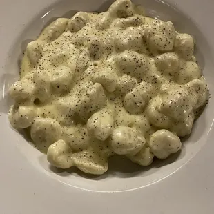Gnocchi with cream sauce (pepper added by me)