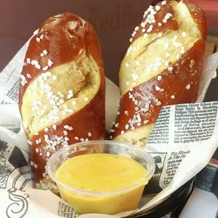 Our hot buttered pretzels
