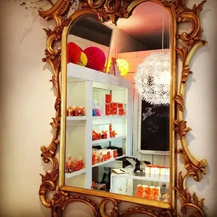 a gold mirror
