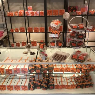 The Scamps Toffee counter.  Free samples!