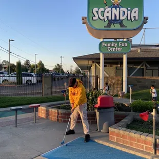 Playing mini golf aka losing at mini golf